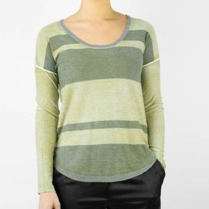 🆕️Kokun overdyed stripe scoop neck  , kelp /grey